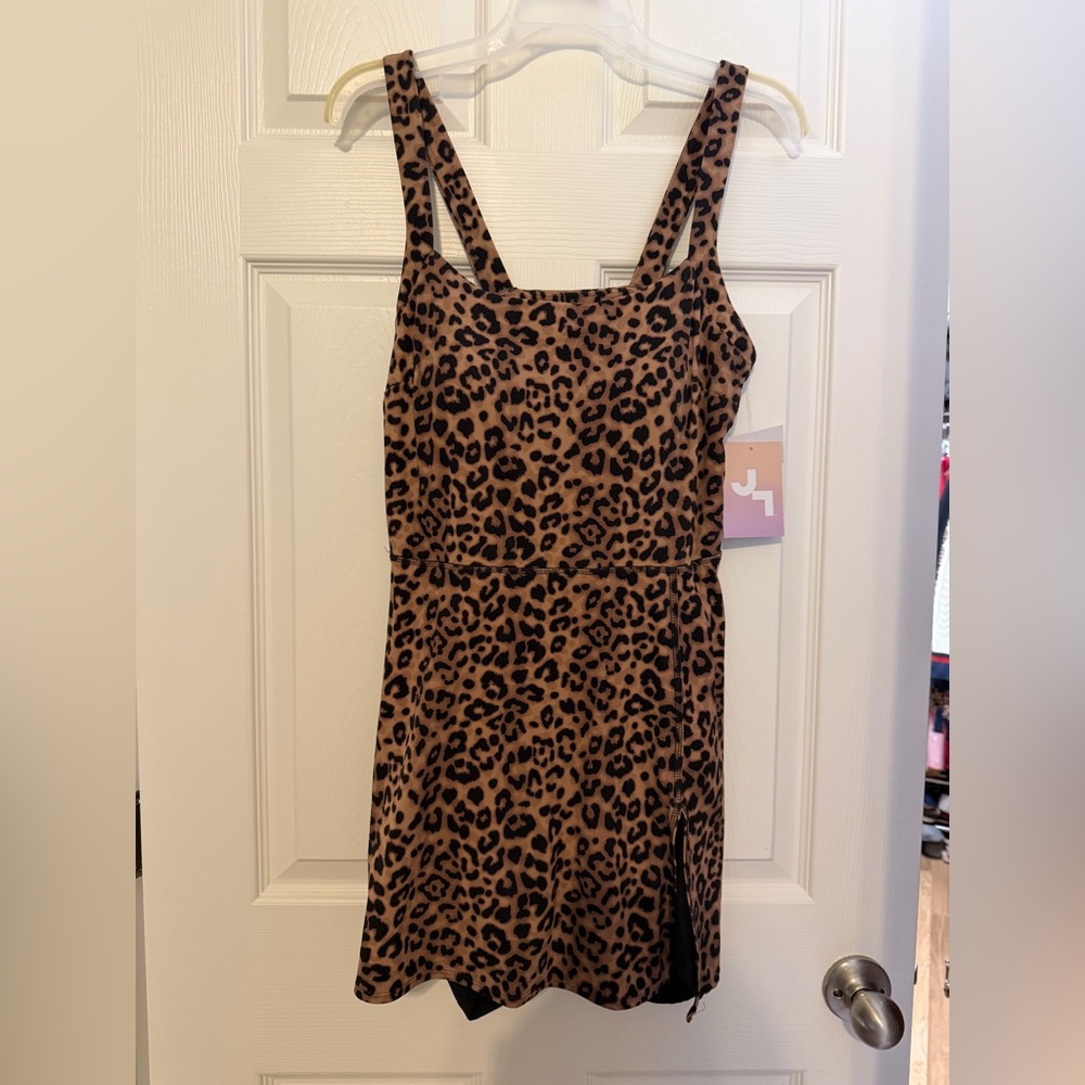 Leopard Print Dress With Built in Shorts athletic workout